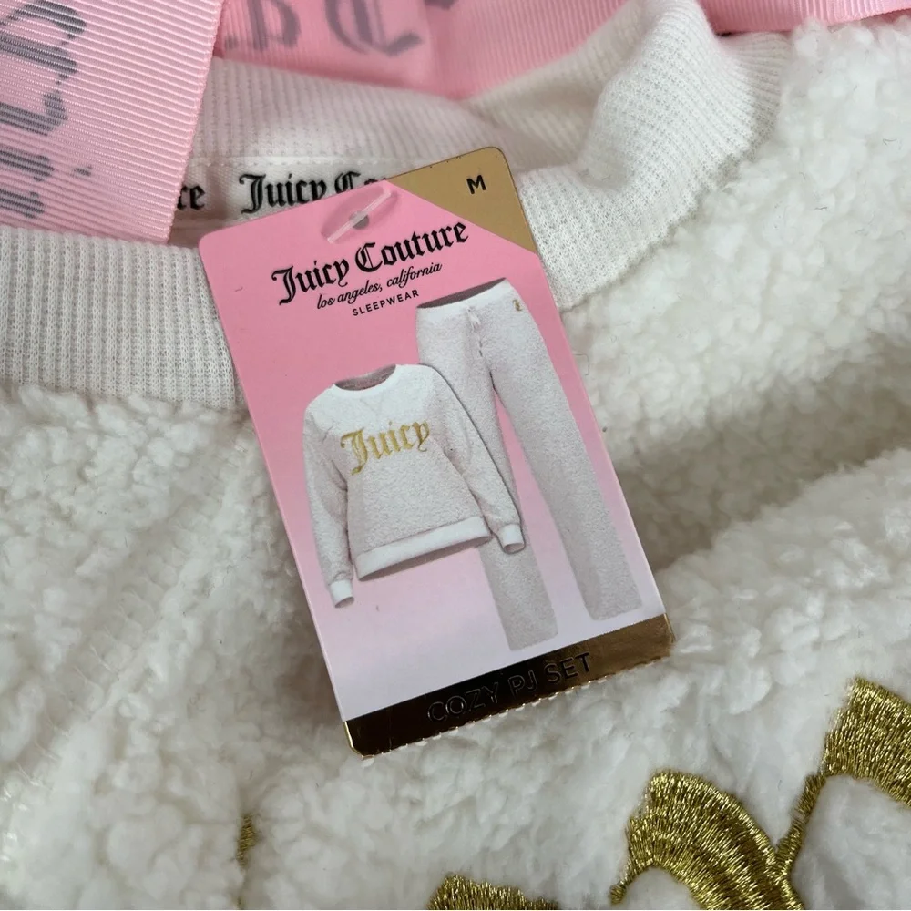 Juicy Couture Cozy White and Gold PJ Set